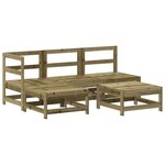 vidaXL Salon de jardin 5 Pièces bois de pin imprégné
