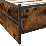 vidaXL Cadre de lit à tiroirs chêne fumé 135x190 cm bois d'ingénierie