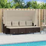 vidaXL Salon de jardin avec coussins 5 Pièces marron résine tressée