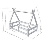 Lit cabane enfant NAKANA 90 x 180 bleu marine