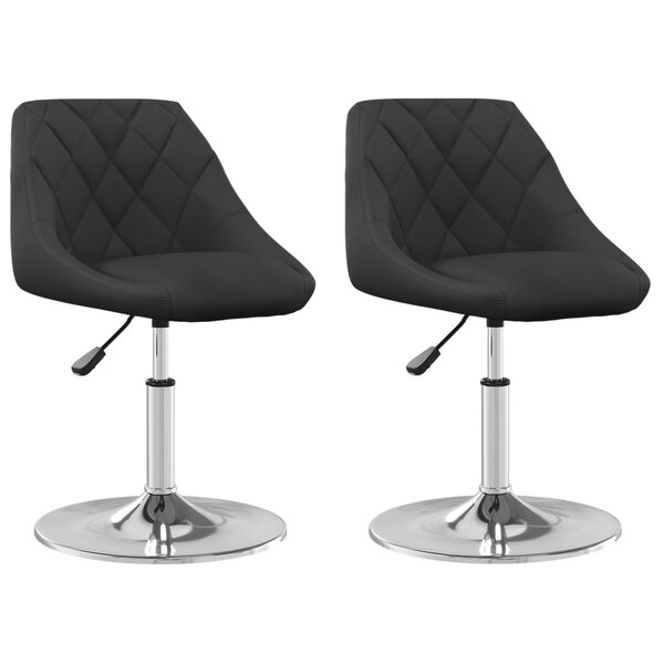 Vidaxl chaises pivotantes de salle à manger 2 pcs noir velours