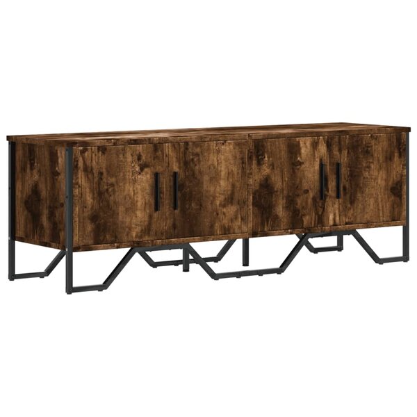 vidaXL Meuble TV chêne fumé 122x34x41 cm bois d'ingénierie