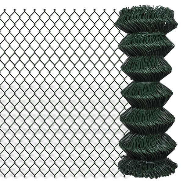 vidaXL Clôture à mailles losangées Acier 1x25 m Vert
