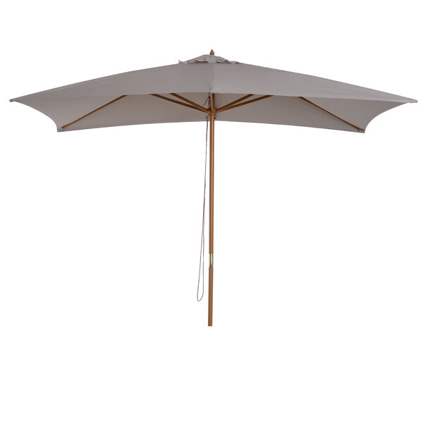 Parasol droit rectangulaire de jardin grande taille dim. 3L x 2l x 2 5H m gris
