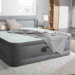 Intex Lit gonflable PremAire blanc et gris Queen Size 152x203x46 cm