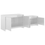 vidaXL Meuble TV Blanc brillant 146 5x35x50 cm Bois d'ingénierie