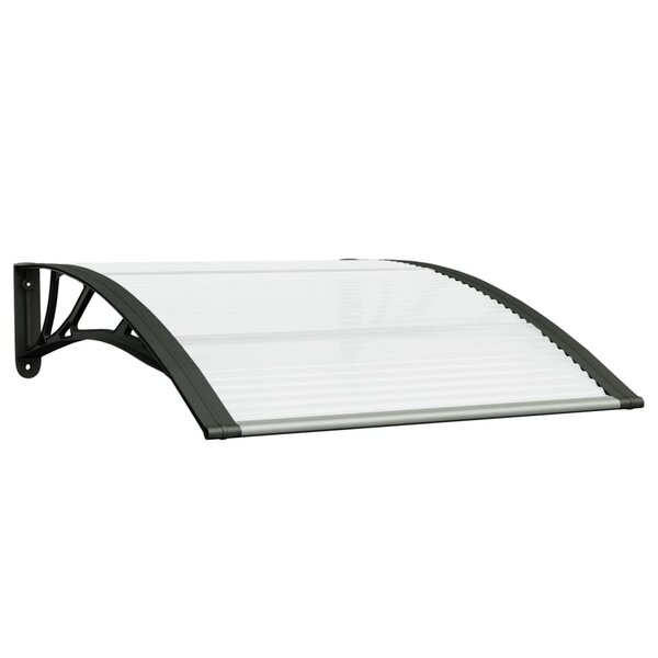 vidaXL Auvent de porte Noir et transparent 100x80 cm Polycarbonate