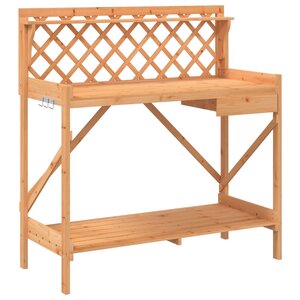 vidaXL Banc de rempotage avec treillis marron bois massif de sapin
