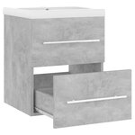 vidaXL Armoire d'évier avec lavabo intégré Gris béton Aggloméré