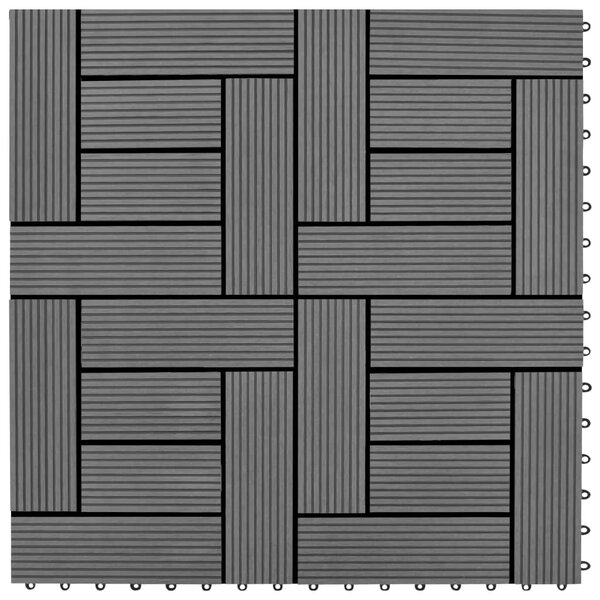vidaXL Carreaux de terrasse 30x30 cm 11 Pièces Gris WPC 1 m2