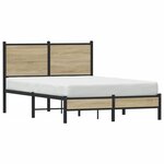 vidaXL Cadre de lit en métal sans matelas chêne sonoma 120x190 cm