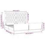 vidaXL Cadre de lit avec tête de lit Crème 160 x 200 cm Tissu