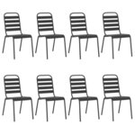 vidaXL Ensemble à manger de jardin 9 Pièces anthracite acier