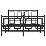 vidaXL Cadre de lit métal sans matelas avec pied de lit noir 120x190cm