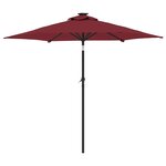 vidaXL Parasol de jardin avec mât en acier bordeaux 225x225x212 cm