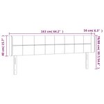 vidaXL Tête de lit à LED Gris foncé 163x16x78/88 cm Velours