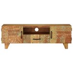 vidaXL Meuble TV sculpté à la main 120x30x40 cm Bois de récupération