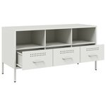 vidaXL Meuble TV blanc 100 5x39x50 5 cm acier laminé à froid