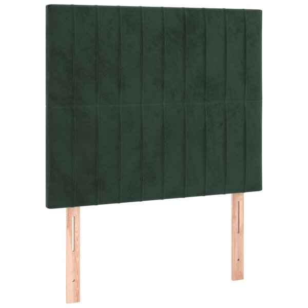 vidaXL Têtes de lit 2 Pièces Vert foncé 100x5x78/88 cm Velours