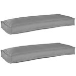 vidaXL Coussins de Palette pour Banc 2 Pièces Gris 100x40x8 cm Tissu Oxford