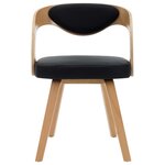 vidaXL Chaises à manger lot de 4 noir bois courbé et similicuir