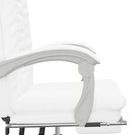 Chaise fauteuil siège pivotante de inclinable de bureau informatique étude similicuir blanc 02_0024229