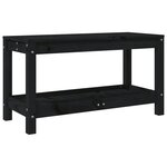 vidaXL Banc de jardin noir 82 5x35x45 cm bois massif de pin