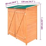 vidaXL Abri de jardin de stockage d'outils de jardin Bois Grand