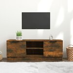 vidaXL Meuble TV Chêne fumé 102x35x36 5 cm Bois d'ingénierie