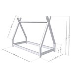 Lit tipi enfant NAKANA 80 x 180 gris clair