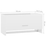 vidaXL Garde-robe blanc brillant 70x32 5x35 cm bois d'ingénierie