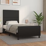 vidaXL Cadre de lit sans matelas noir 100x200 cm similicuir
