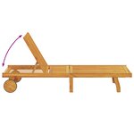 Chaises longues vidaXL 2 Pièces avec roulettes et coussins en acacia massif