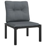 Salon de jardin meuble d'extérieur ensemble de mobilier 8 pièces noir et gris résine tressée 02_0017880