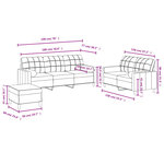 vidaXL Ensemble de canapés 3 Pièces avec coussins marron tissu