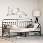 Lit banquette avec lit gigogne vidaXL Noir 107x203 cm Acier