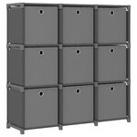 vidaXL Étagère à 9 cubes avec boîtes Gris 103x30x107 5 cm Tissu