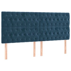 vidaXL Têtes de lit 4 Pièces Bleu foncé 90x7x78/88 cm Velours
