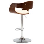 vidaXL Chaises de bar lot de 2 crème bois courbé et similicuir