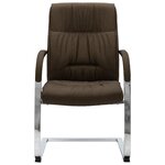 Chaise fauteuil siège de bureau informatique étude cantilever tissu brun 02_0023994
