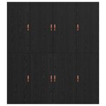 Cadre de lit de rangement vidaXL Noir Chêne 200x200 cm