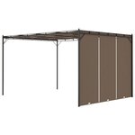 vidaXL Belvédère de jardin avec rideau latéral 4x3x2 25 m Taupe