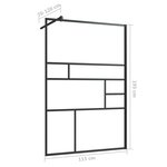 vidaXL Paroi de douche à verre ESG transparent 115x195 cm Noir