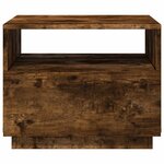 vidaXL Table basse avec lumières LED chêne fumé 50x49x40 cm