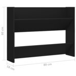 vidaXL Armoire à chaussures murale Noir 80x18x60 cm Aggloméré