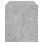 vidaXL Meuble TV avec portes en verre gris béton 68x37x42 cm