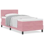 vidaXL Lit à ressort avec matelas Rose Simple Velours