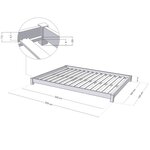 Lit double TATAMI 160 x 200 gris
