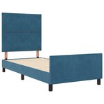 vidaXL Cadre de lit Bleu Foncé 100x200 cm Velours