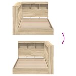 vidaXL Lit bibliothèque en chêne Sonoma 100x200 cm en bois reconstitué